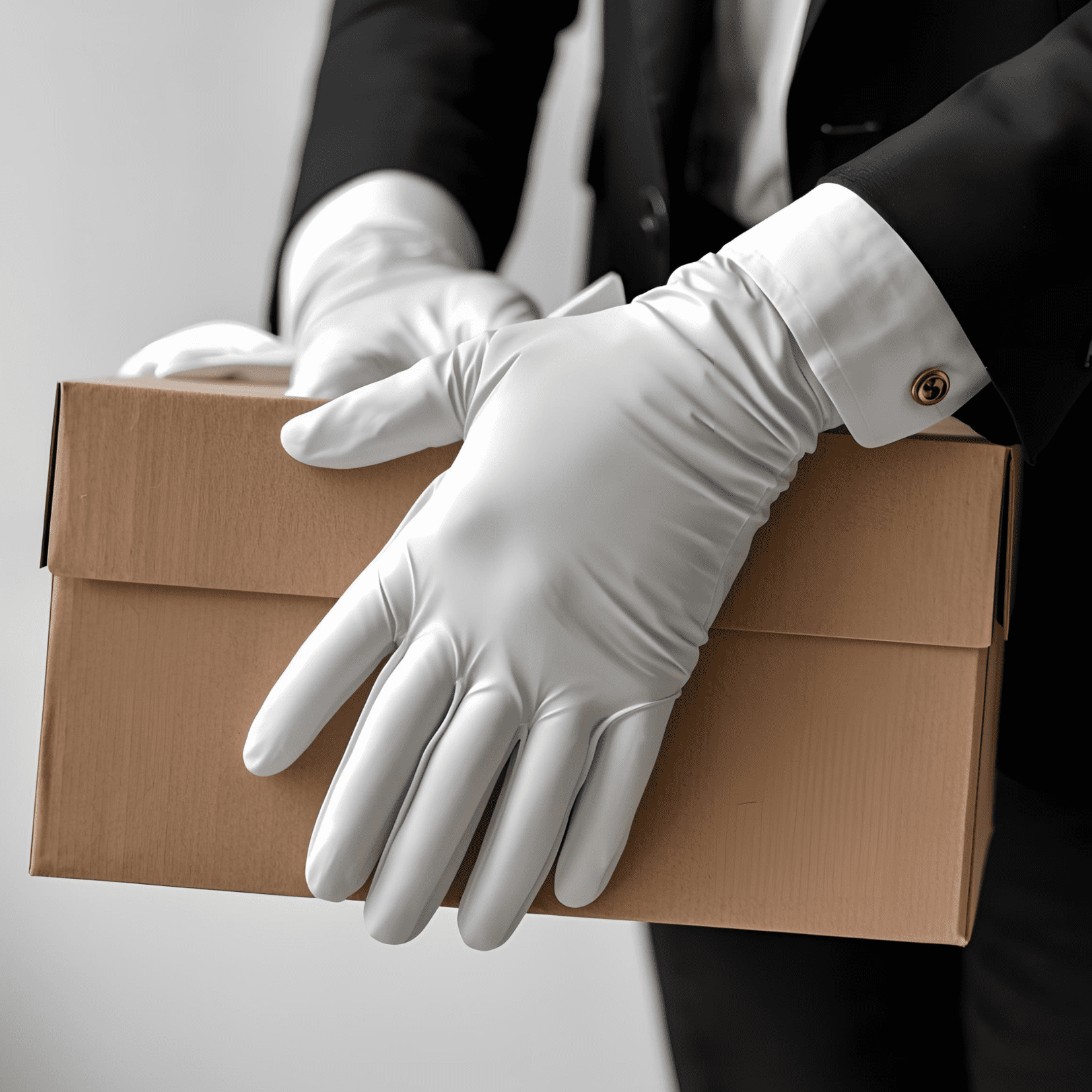 Transport spécial gants blancs